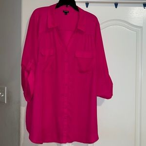 Torrid Georgette Button Down 3/4 Sleeve Blouse Size 5 (Size 28)